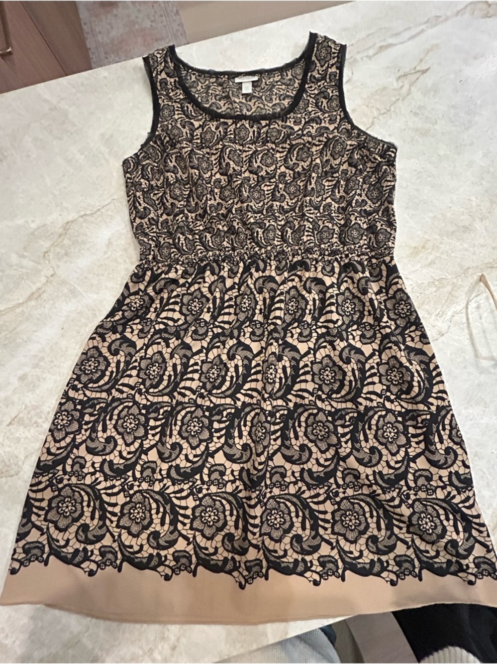 Rodarte for Target Lace Dress XL Black Nude Fit & Flare Romantic